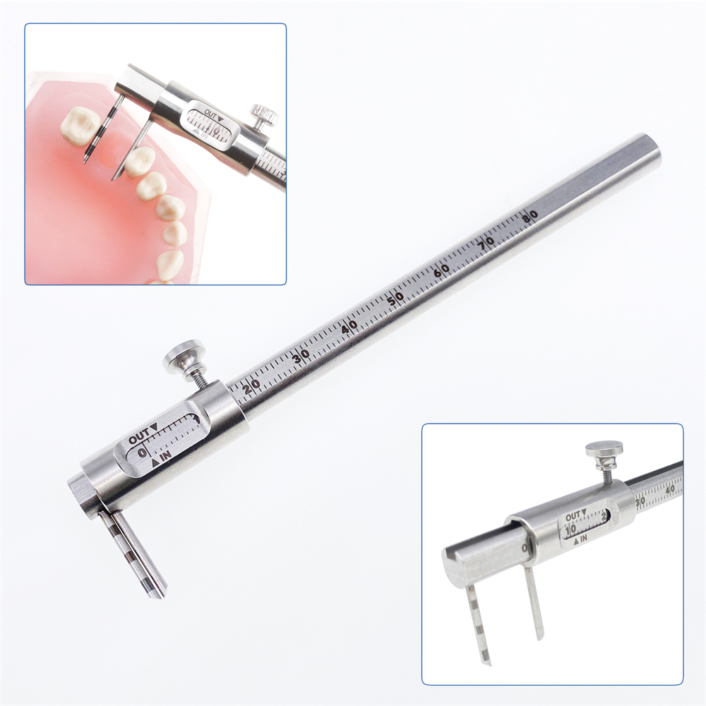 Dental Micro Boley Measure Gauge Caliper Straight Teeth Size Measuring 0-80mm