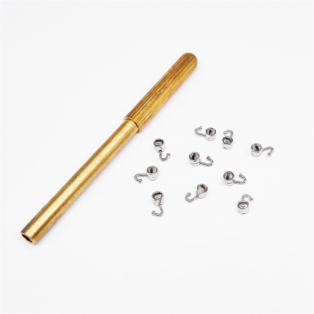 10 Pcs Orthodontic Dental Activity Crimpable Hook Stops Lock Left & Right + Tool
