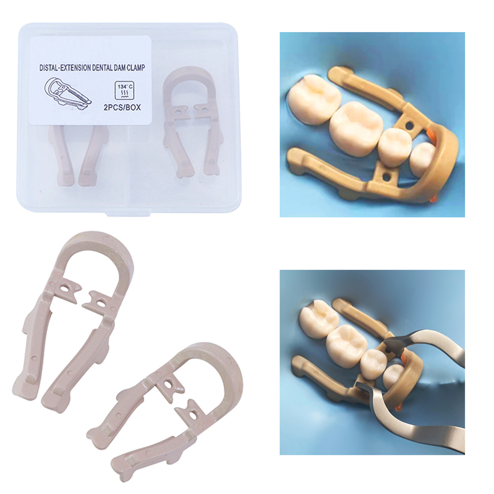 Dental Distal Premolar Clamps Rubber Dam Sheets Clip Soft Resin Clamp Long Short