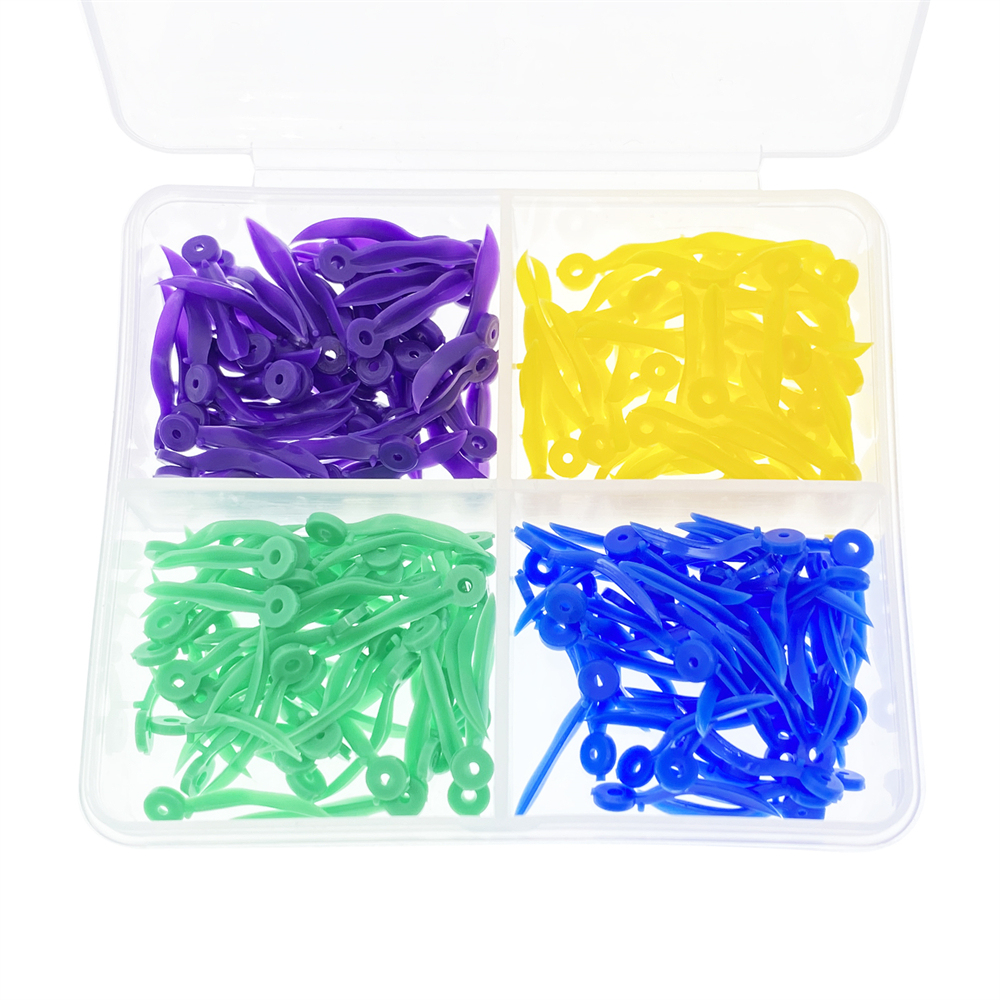 200Pcs Dental Tooth Gap Wedges with End Circular Holes Disposable Plastic Wedge