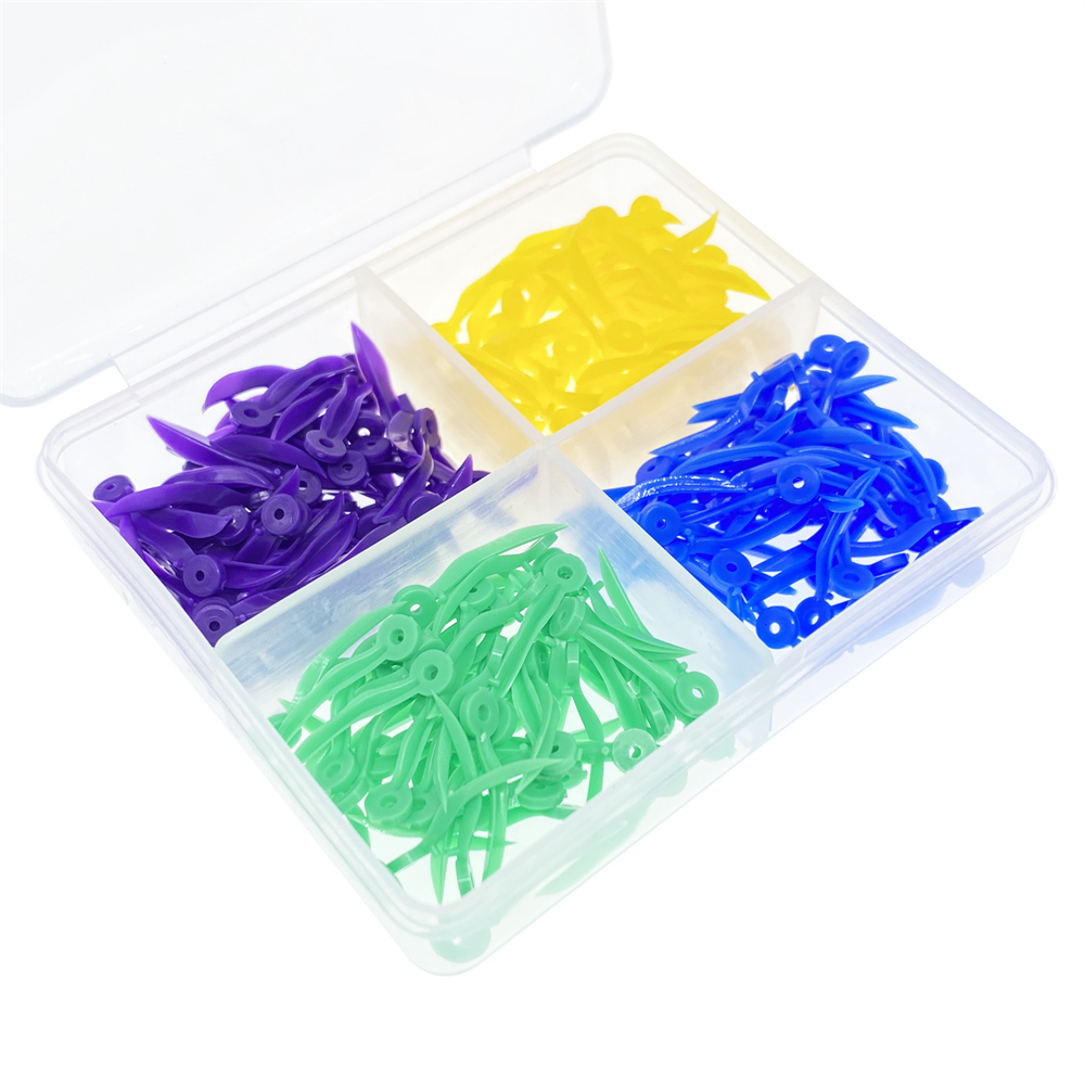 200Pcs Dental Tooth Gap Wedges with End Circular Holes Disposable Plastic Wedge