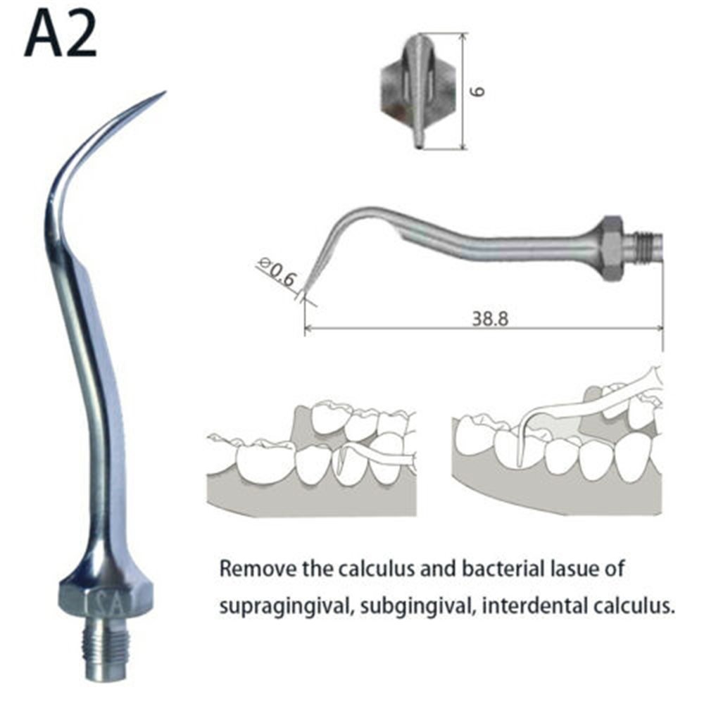 DMXDENT Dental Scaler Tips A1/A2/A1T for Amdent Ultrasonic Scaler Handpiece