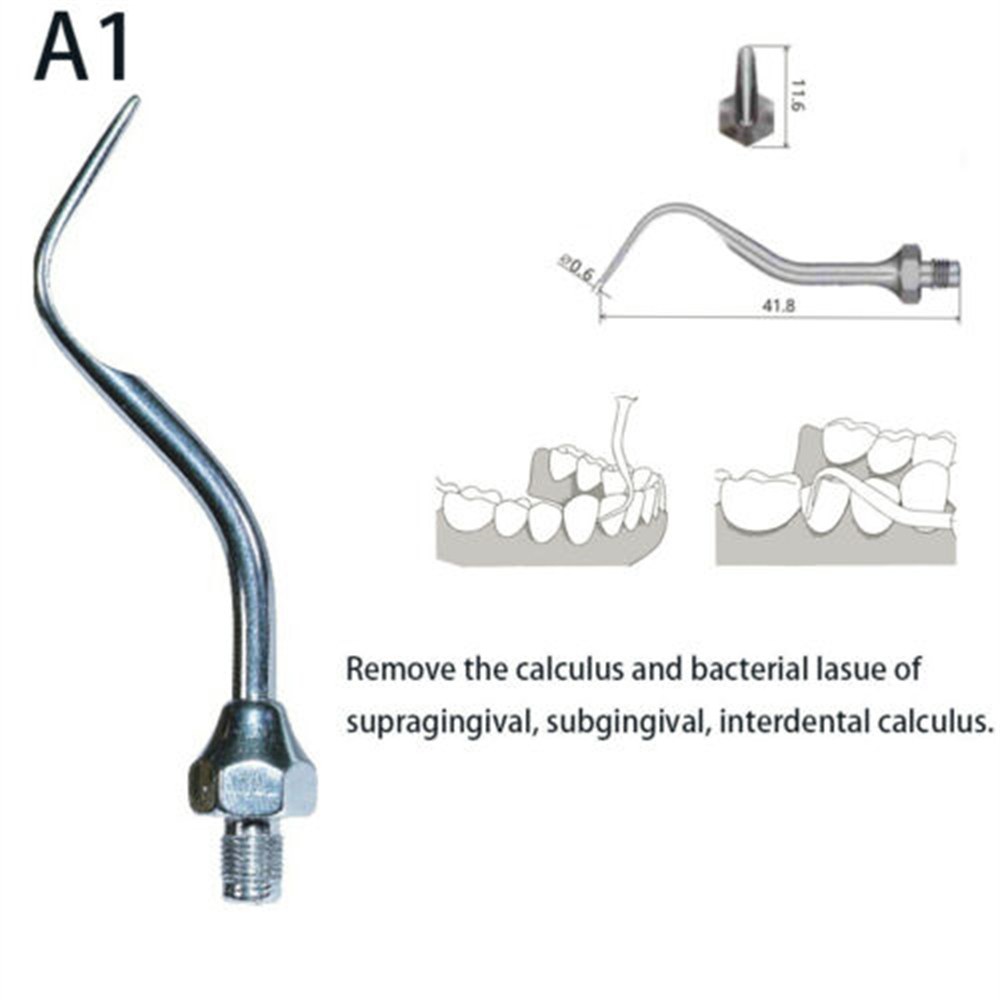 DMXDENT Dental Scaler Tips A1/A2/A1T for Amdent Ultrasonic Scaler Handpiece