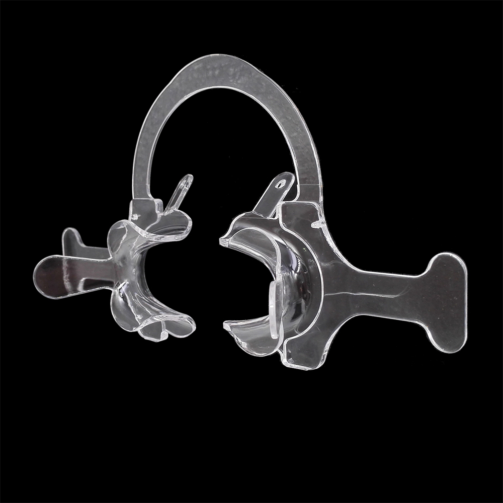 Dental Cheek Lip Retractor Mouth Opener C-Shape With Handle Transparent