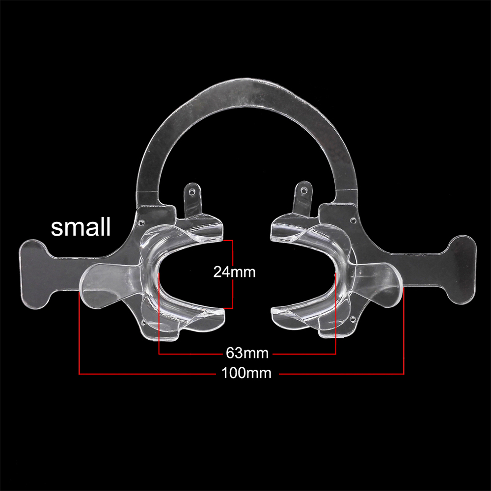 Dental Cheek Lip Retractor Mouth Opener C-Shape With Handle Transparent