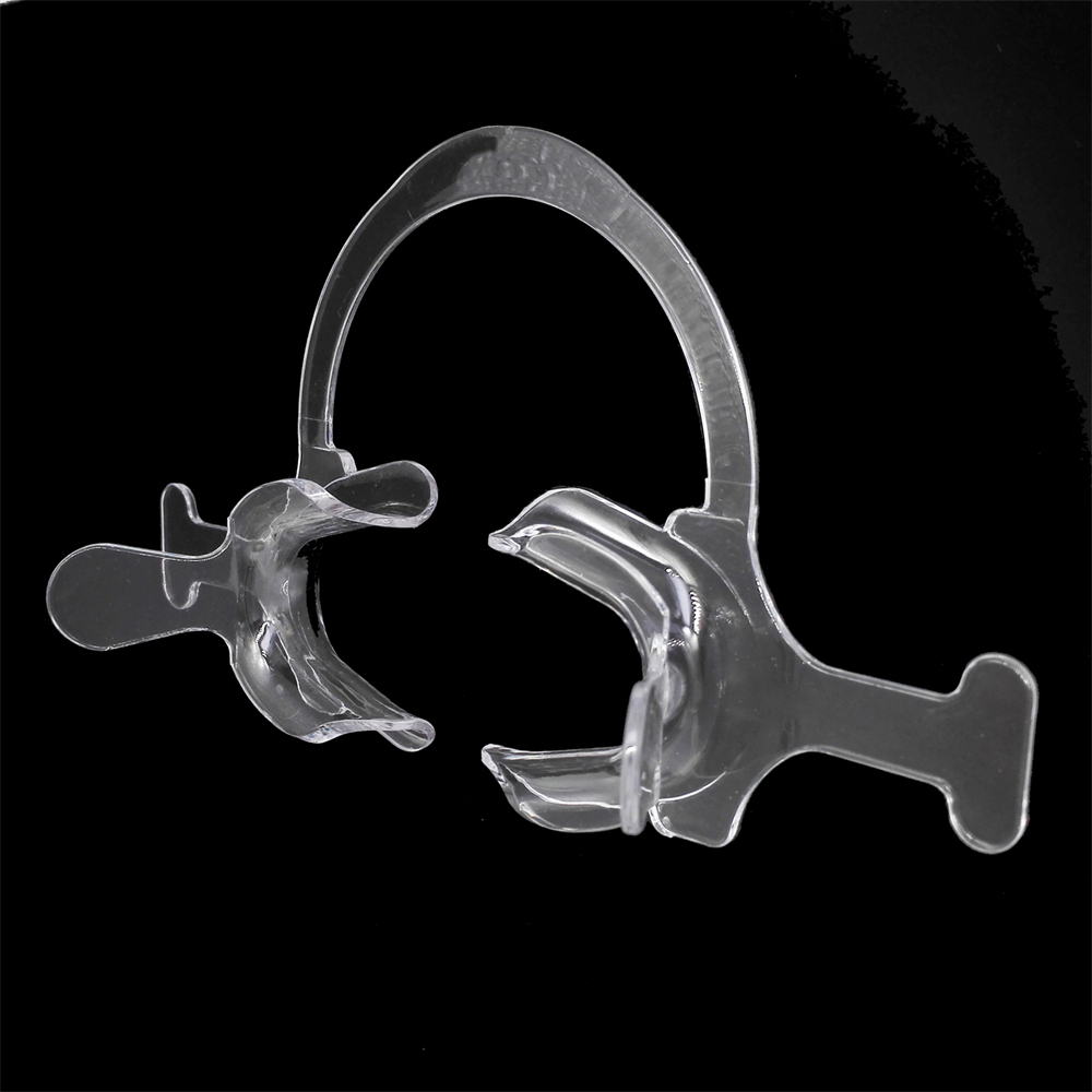Dental Cheek Lip Retractor Mouth Opener C-Shape With Handle Transparent