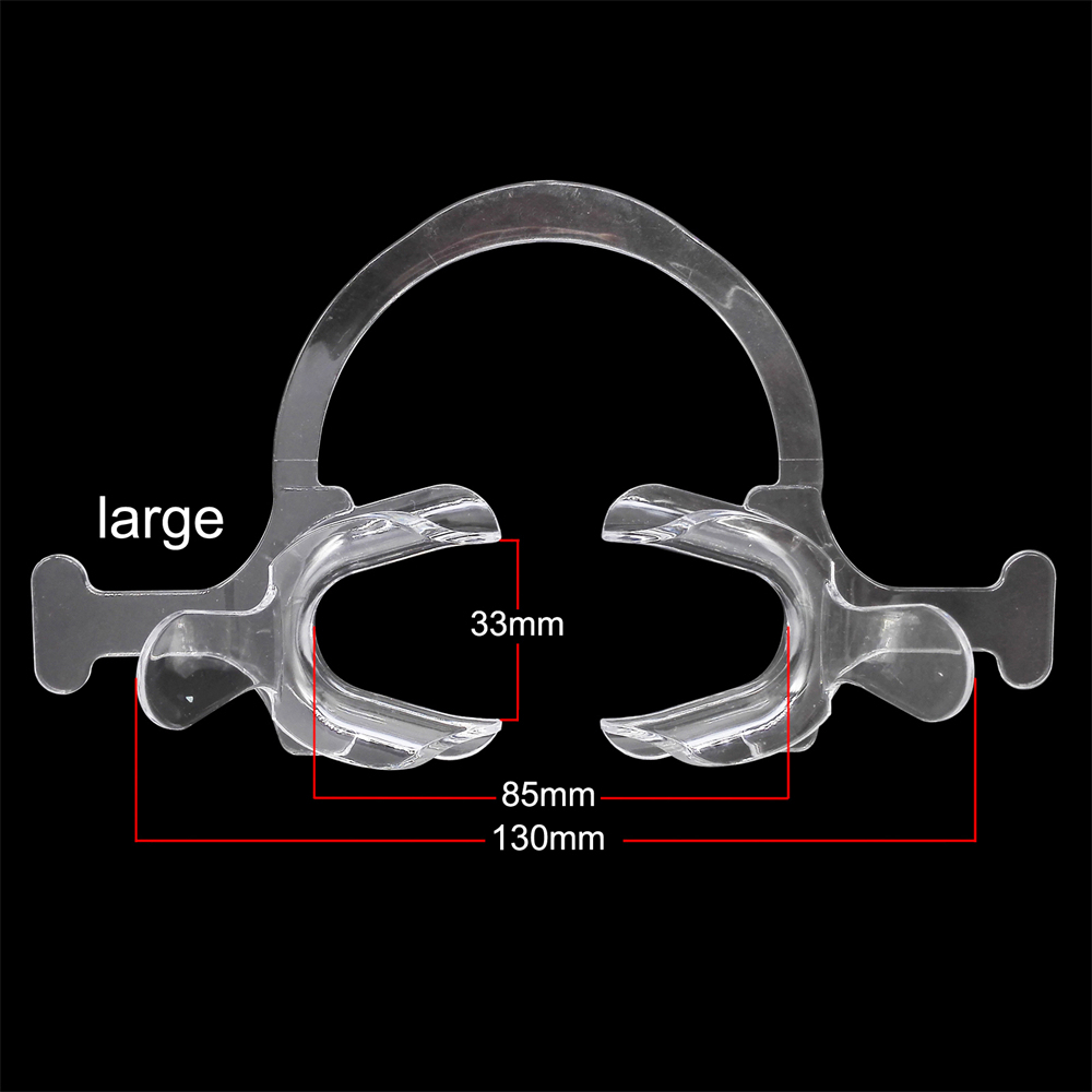 Dental Cheek Lip Retractor Mouth Opener C-Shape With Handle Transparent