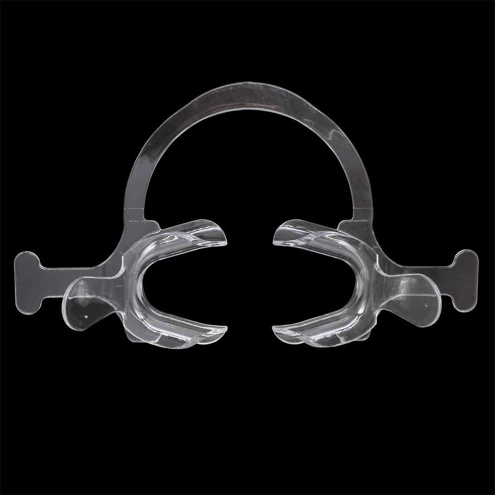 Dental Cheek Lip Retractor Mouth Opener C-Shape With Handle Transparent
