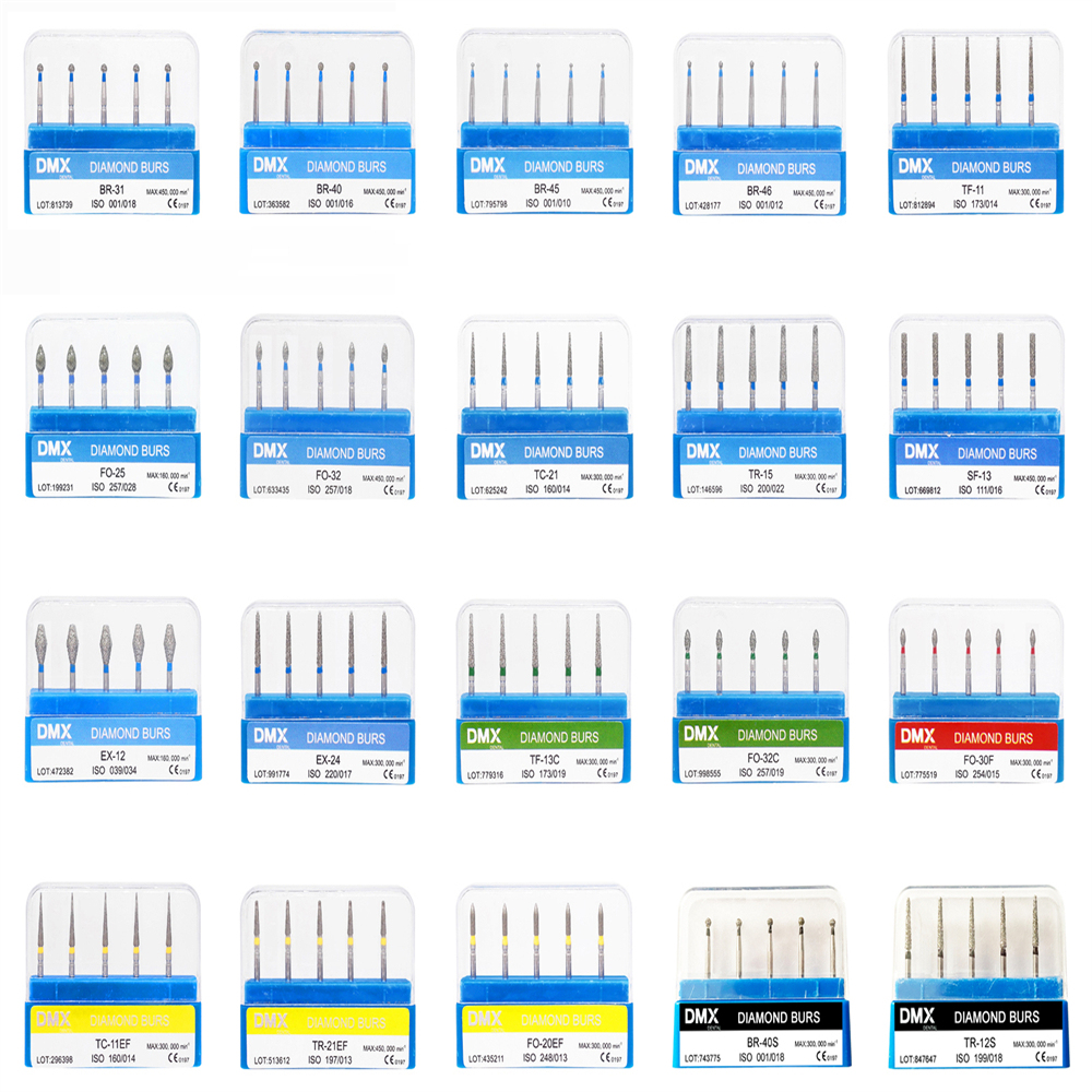 100Pcs DMXDENT Dental Diamond Burs for High Speed Handpiece FG Bur 1.6mm