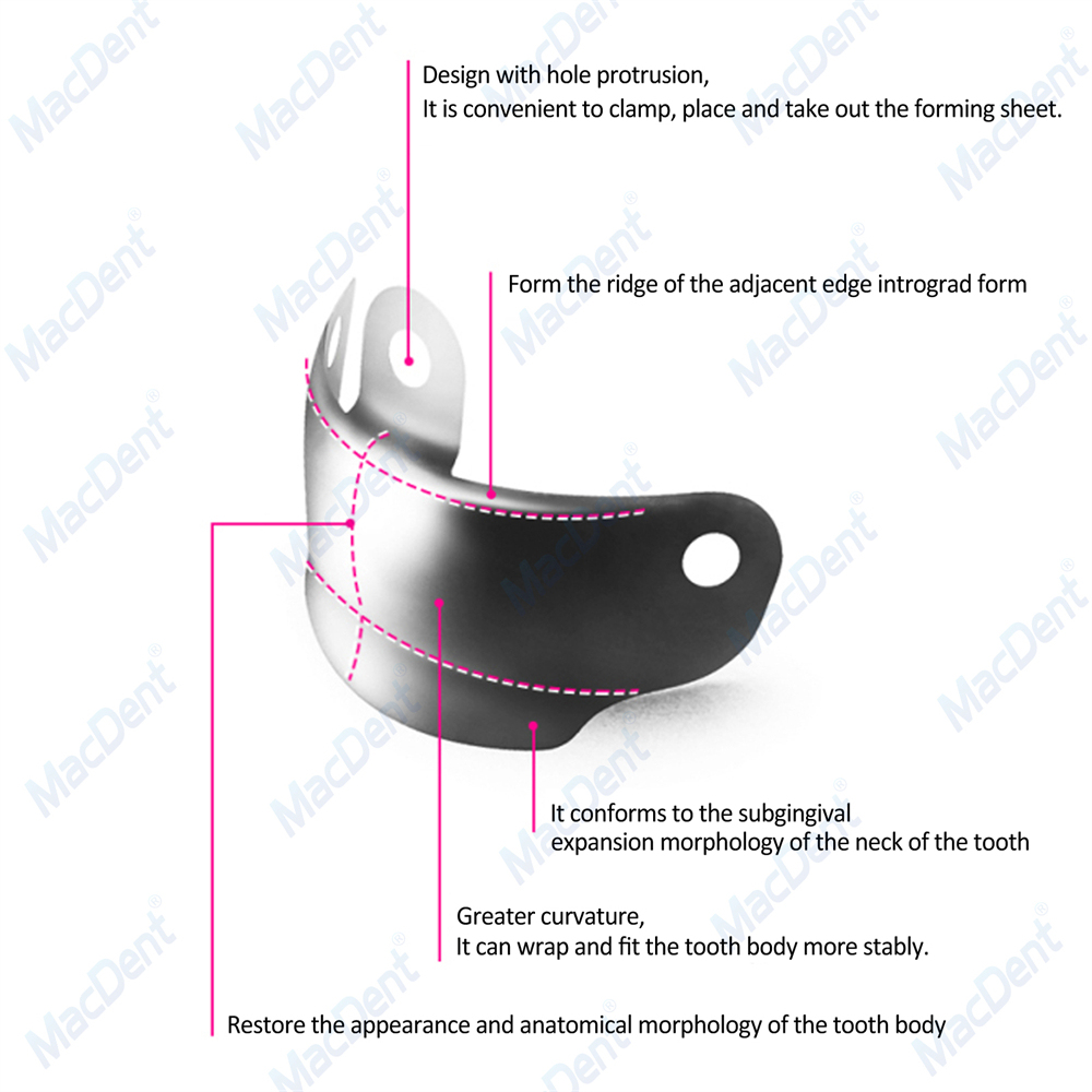 Dental Matrix Band Sectional Contoured Matrix System D3 Metal Matrices Band Kit