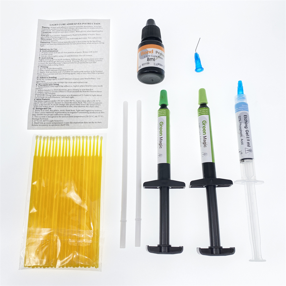 Dental Green Magic Adhesive Light Cure Paste Primer Etching Gel Large/Small Kit