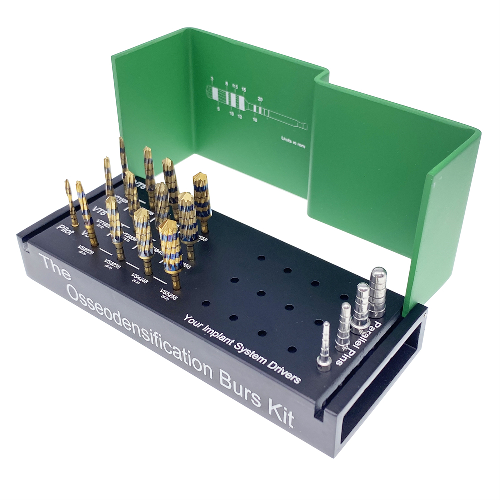 17 Pieces Osseodensification Dental Implant Drills Kit Green color