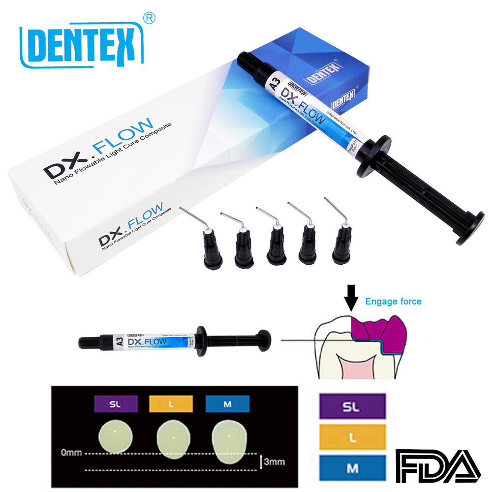 DENTEX DX.FLOW Dental Flowable Light Cure Composite Resin Medium Flow
