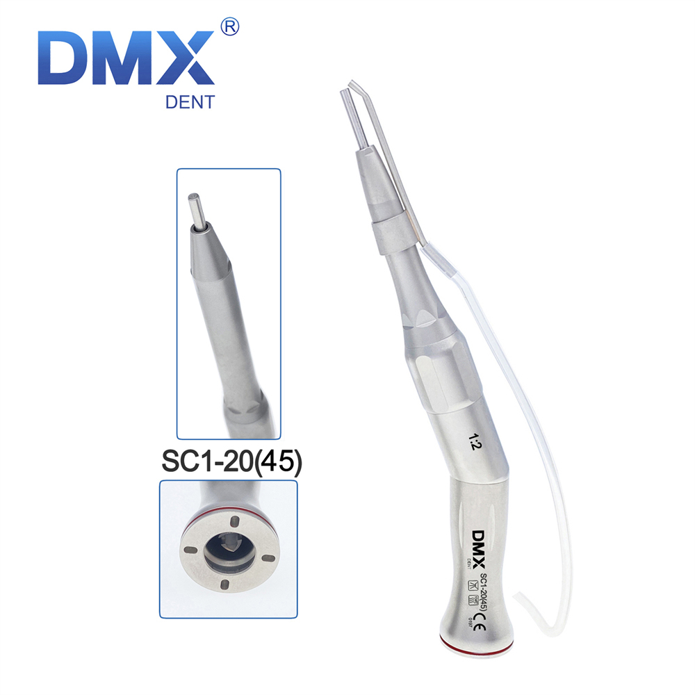 DMXDENT 1:1/1:2 Dental Surgical Osteotomy Low Speed Straight Handpiece / 20º Contra Angle for NSK/KAVO
