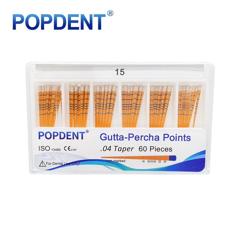 POPDENT Dental Gutta Percha Points Taper 0.02/0.04/0.06 15#-40# For Endo Use