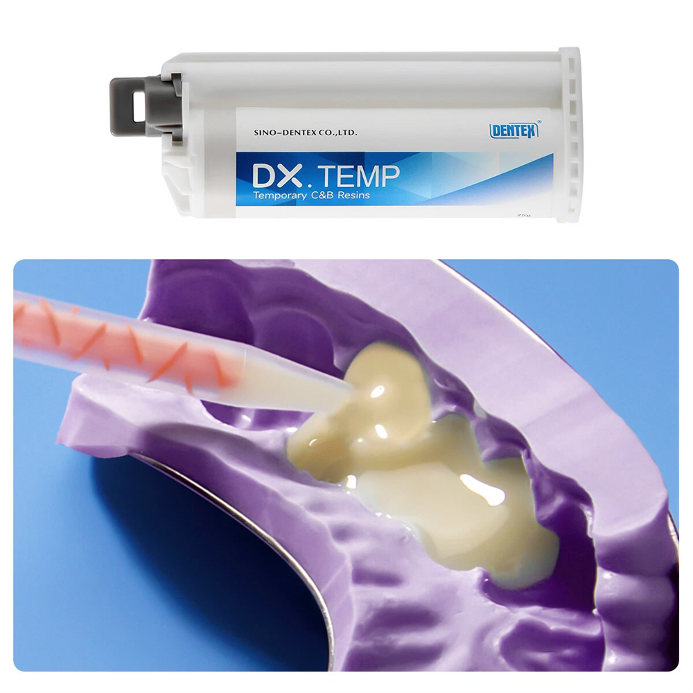 Dentex Dental Self Cure Temporary Crown and Bridge Resins A1/A2/A3 Mix Tips