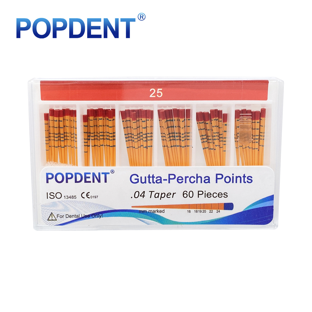 POPDENT Dental Gutta Percha Points Taper 0.02/0.04/0.06 15#-40# For Endo Use
