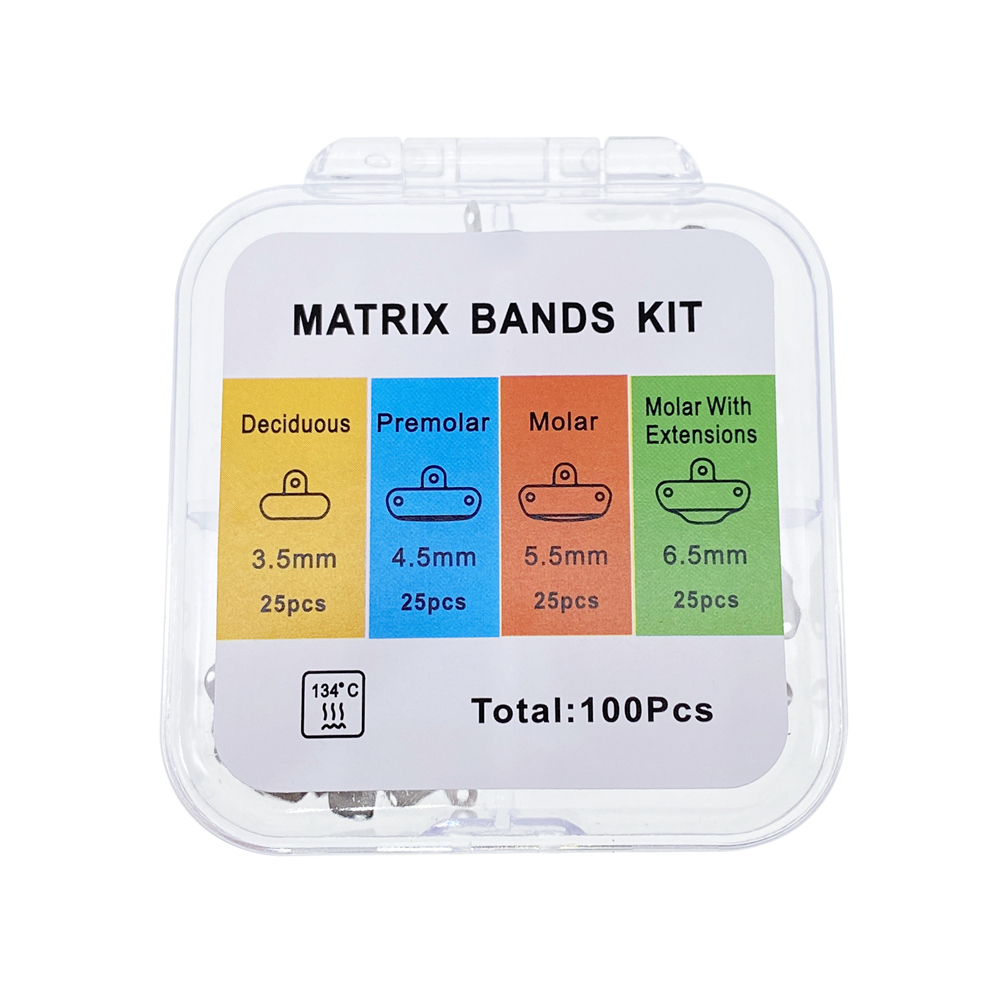 3.5-6.5mm Dental Matrix Bands Ring Sectional Matrice Clamp 100Pcs/Box