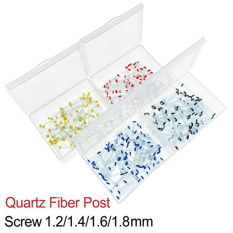 100 Pcs Dental Endo Quartz Fiber Post Screw Restorative 1.2 1.4 1.6 1.8mm