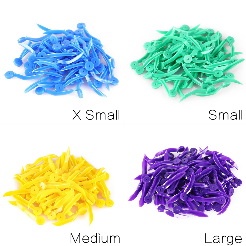Dental Disposable Plastic Poly-Wedges with Holes 4 Sizes L/M/S/XS 40Pcs/Box