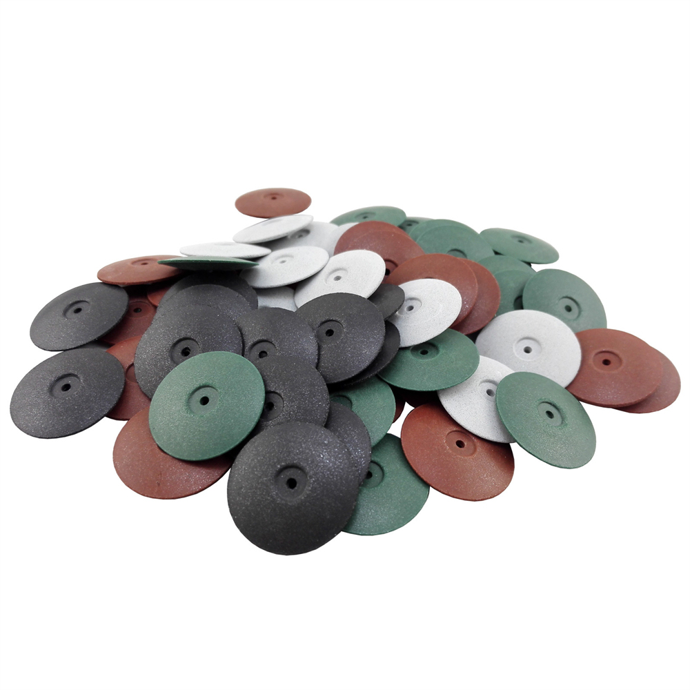 100 Pcs Dental Disc Wheels Rubber Grinding Polishing Rotary For Low Speed Machin