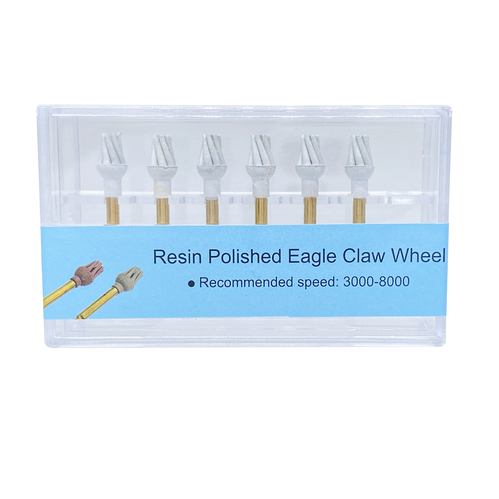 6Pcs/Box Dental Resin Polish Eagle Claw Wheel Brush For Posterior Teeth