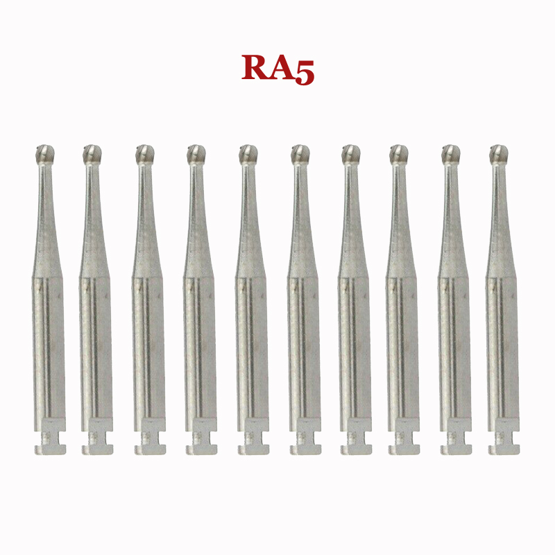 `DMXDENT RA1 / RA2 / RA3 / RA4 / RA5 / RA6 / RA7 / RA8 Round Carbide Bur for Slow Speed Latch Type 10pcs