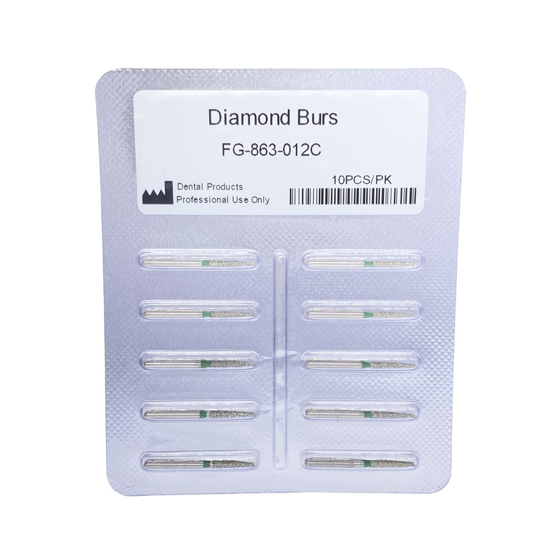 Dental Diamond Burs FG Flame 863/012C Coarse Grit For High Speed Handpiece