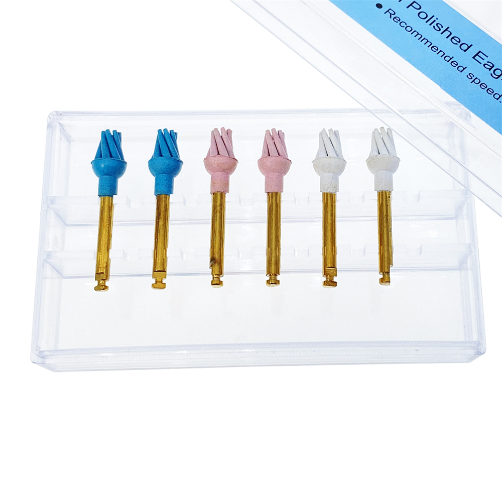 6Pcs/Box Dental Resin Polish Eagle Claw Wheel Brush For Posterior Teeth