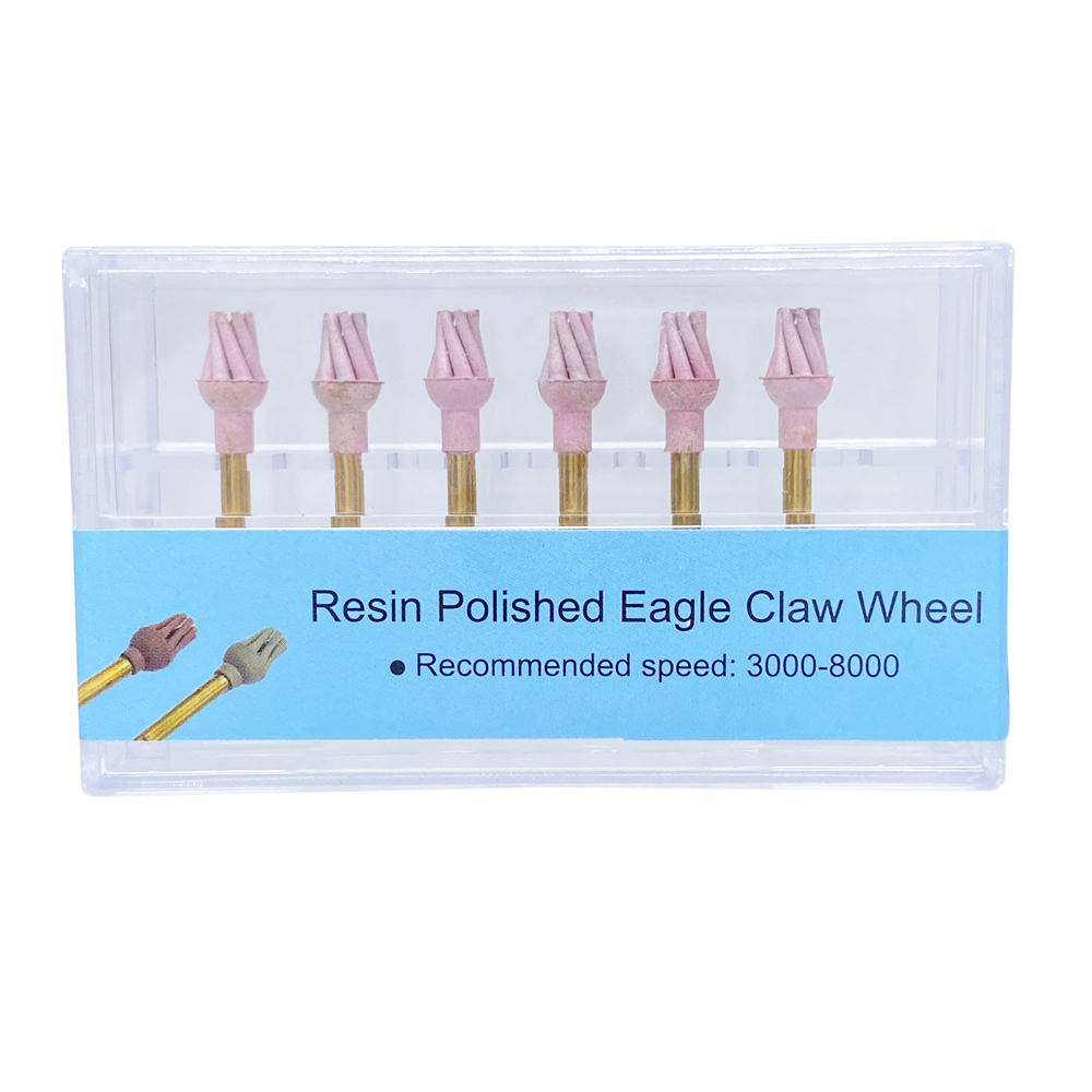 6Pcs/Box Dental Resin Polish Eagle Claw Wheel Brush For Posterior Teeth