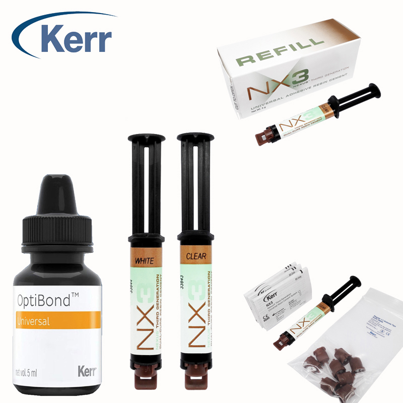 KERR Dental NX3 Dual Cure Adhesive Cement/Tips/8rd Gen OptiBond Universal 5ML
