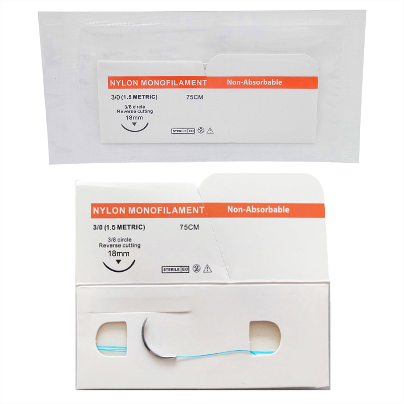 Dental Nylon Monofilament USP 3/0 Reverse Cutting Suture Surgical Oral Needle