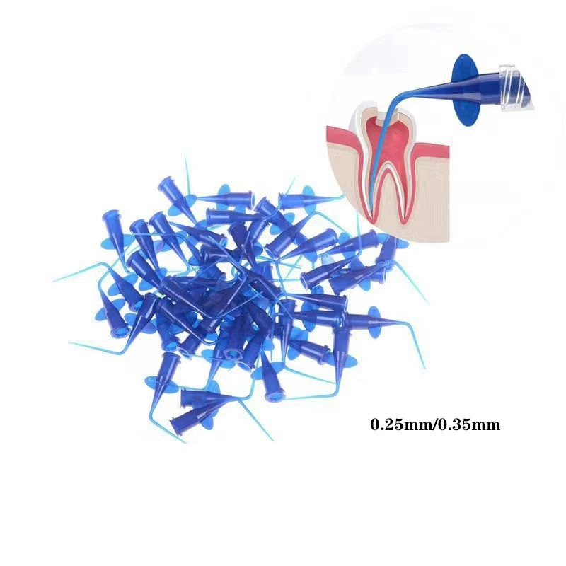 Dental Endo Irrigation Flexible Composite Disposable Syringe Tips Blue ...