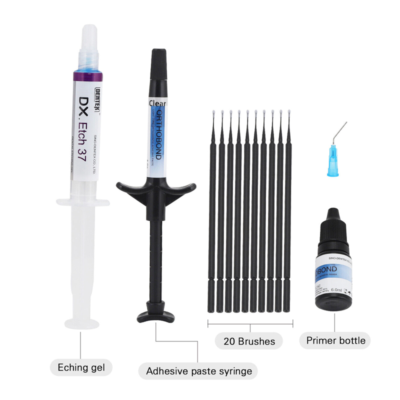 DENTEX Clear/Blue Dental Orthodontic Bonding Acid Etchan Light Cure Adhesive Kit
