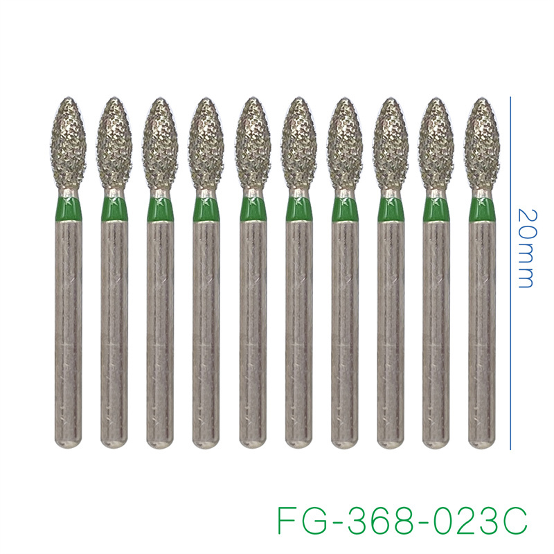 Dental Diamond Burs FG Pointed Football 368/023C Coarse Grit For High Speed Handpiece