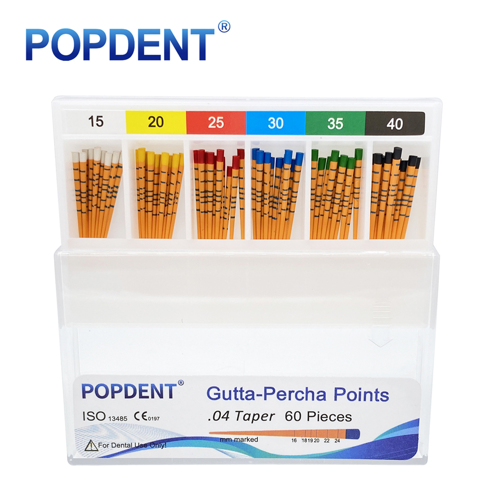 POPDENT Dental Gutta Percha Points Taper 0.02/0.04/0.06 15#-40# For Endo Use