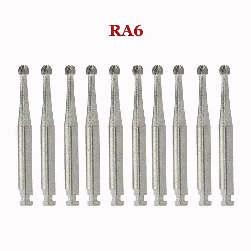 10Pcs DMXDENT Dental Tungsten Steel Carbide Burs Low Speed Handpiece RA1-8