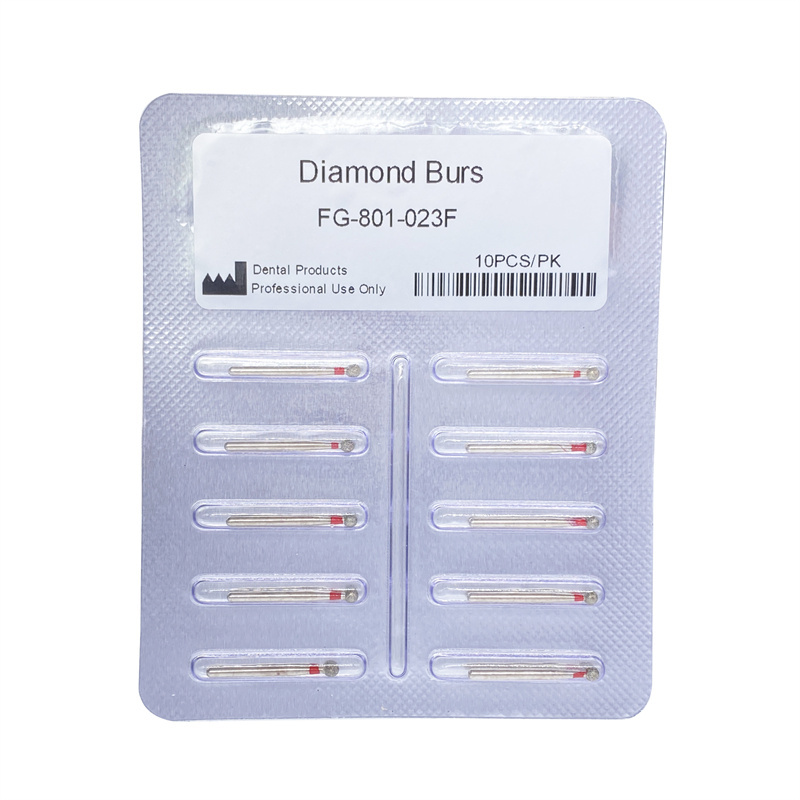 Dental Diamond Burs FG Round Ball 801/023F Fine Grit For High Speed Handpiece