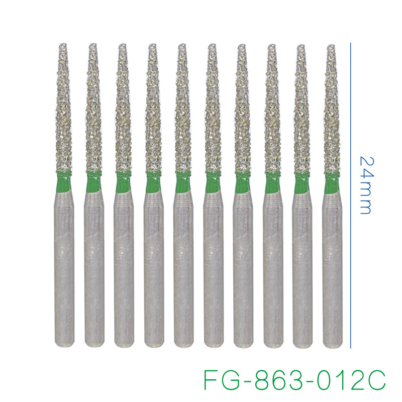 Dental Diamond Burs FG Flame 863/012C Coarse Grit For High Speed Handpiece