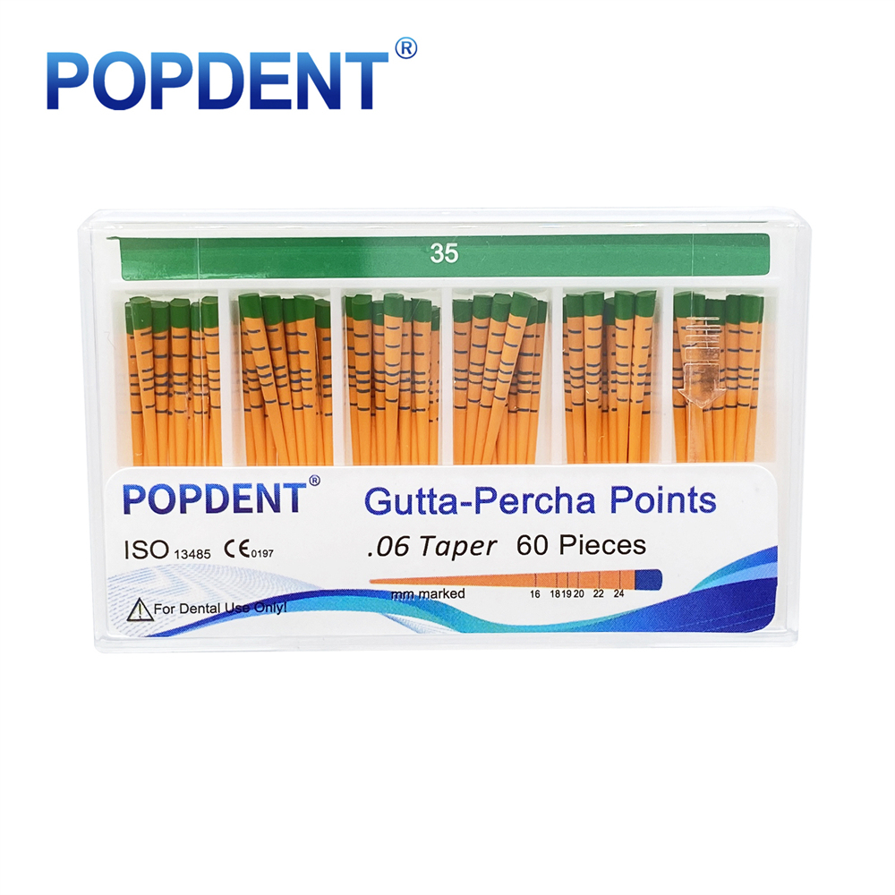 POPDENT Dental Gutta Percha Points Taper 0.02/0.04/0.06 15#-40# For Endo Use