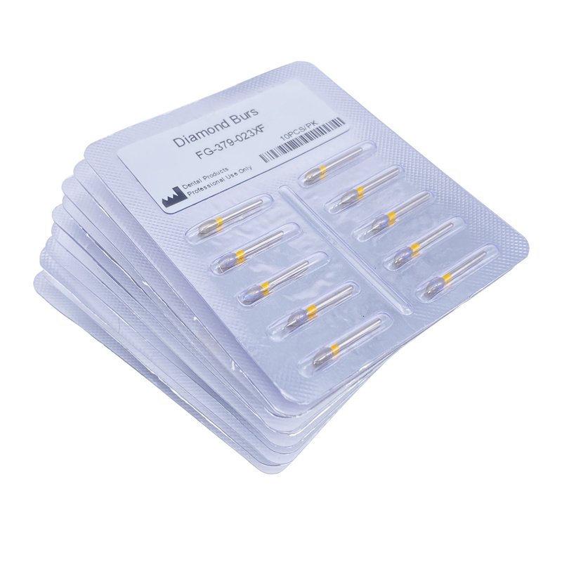 Dental Diamond Burs FG Egg Football 379/023XF Extra Fine Grit For High Speed Handpiece