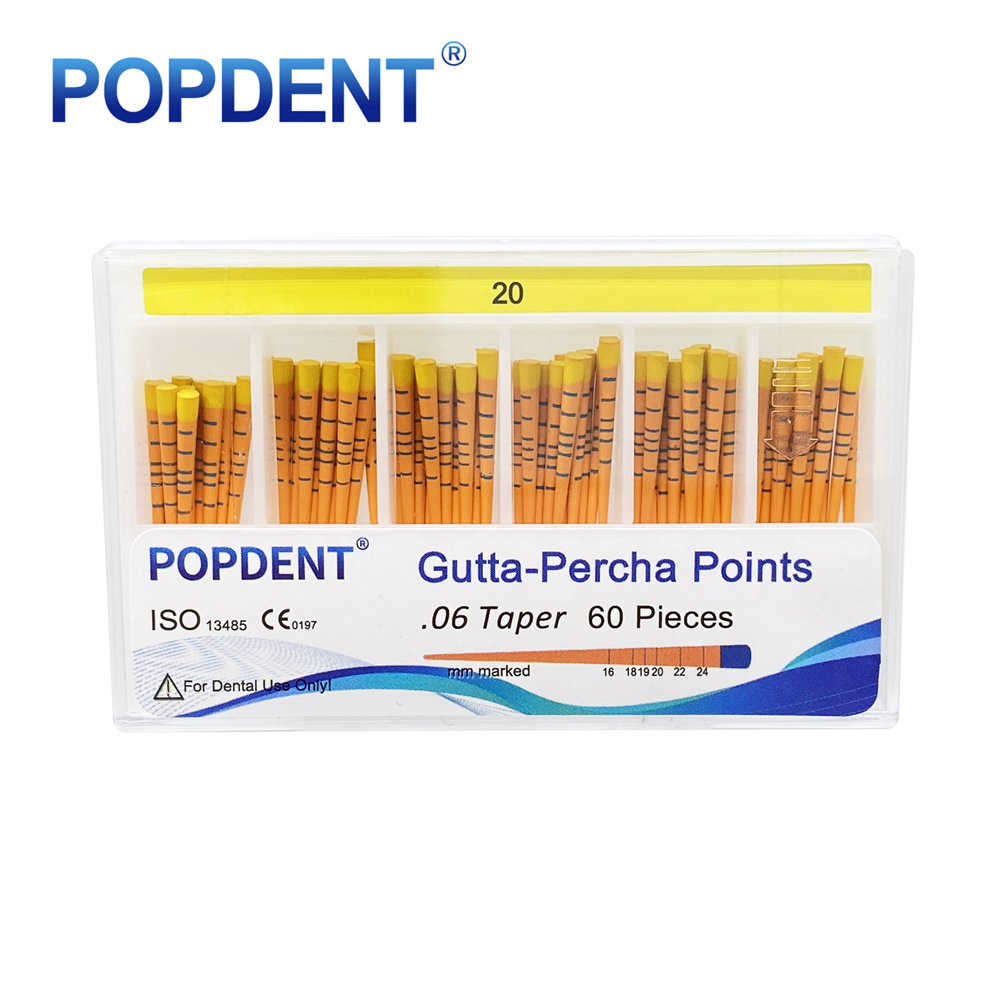 POPDENT Dental Gutta Percha Points Taper 0.02/0.04/0.06 15#-40# For Endo Use