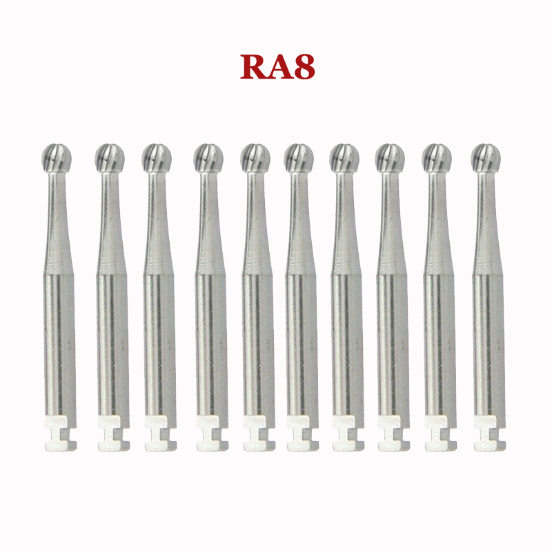 10Pcs DMXDENT Dental Tungsten Steel Carbide Burs Low Speed Handpiece RA1-8