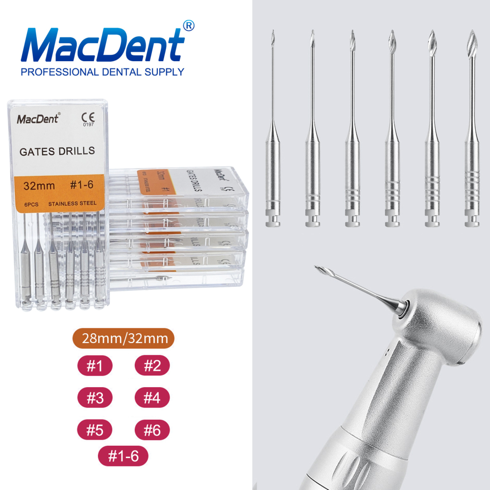 Macdent Gates Drill Dental Endodontic Root Canal Engine Files 28mm/32mm