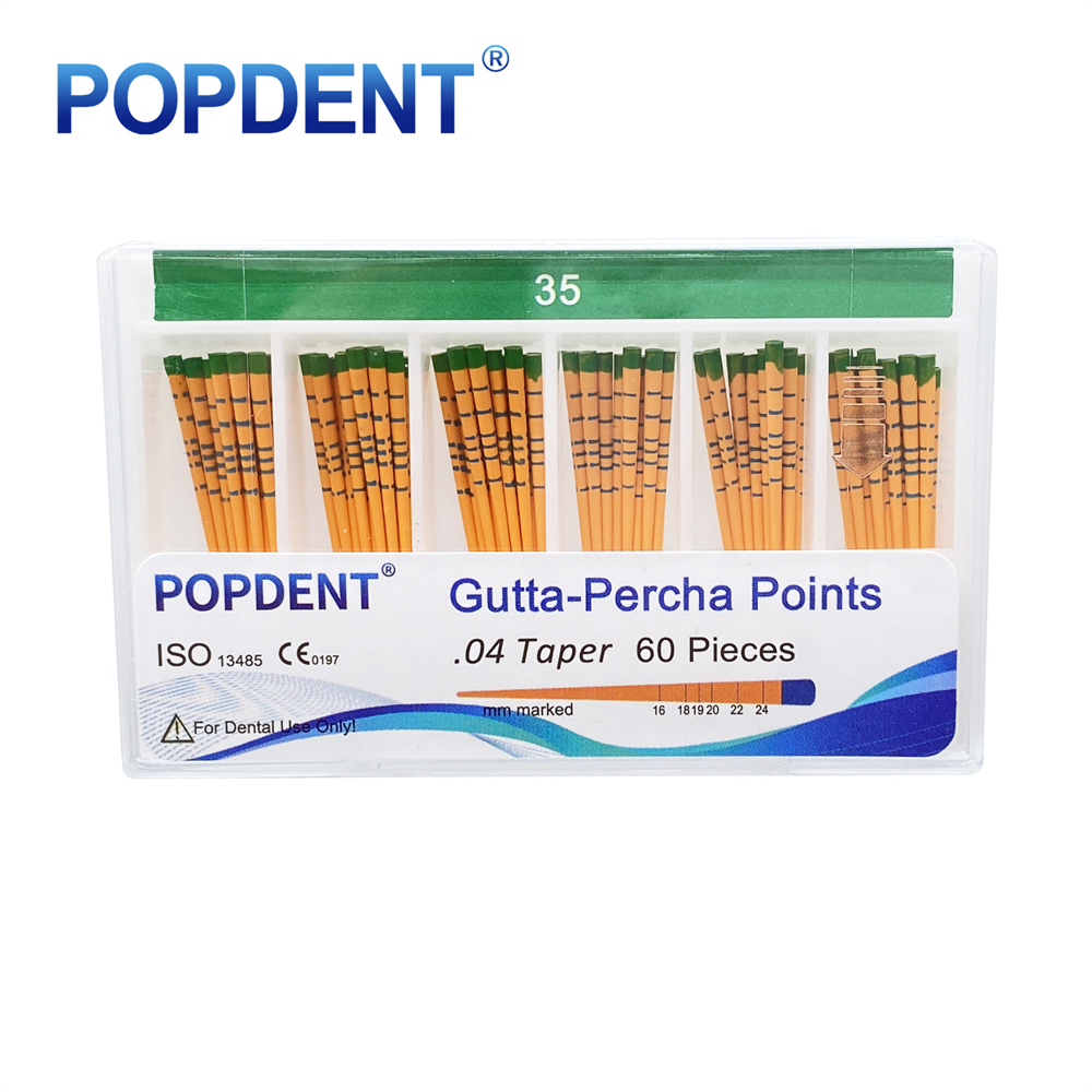 POPDENT Dental Gutta Percha Points Taper 0.02/0.04/0.06 15#-40# For Endo Use