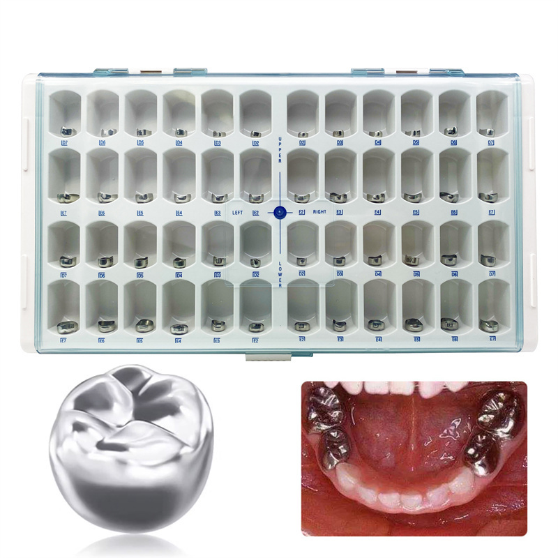Dental Stainless Steel Kids Primary Molar Crown Pediatric Preformed 48Sizes