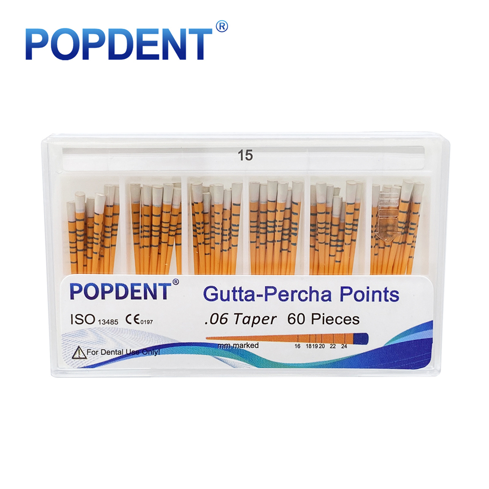 POPDENT Dental Gutta Percha Points Taper 0.02/0.04/0.06 15#-40# For Endo Use