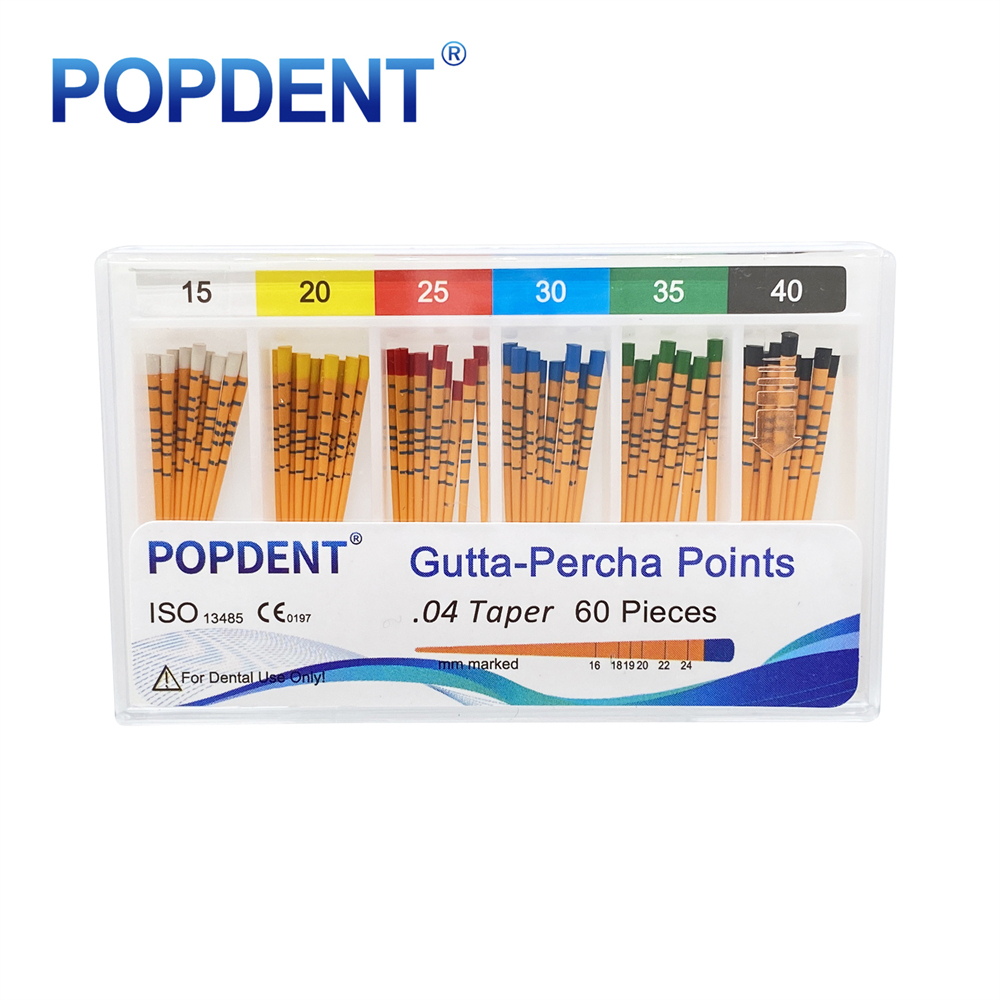 POPDENT Dental Gutta Percha Points Taper 0.02/0.04/0.06 15#-40# For Endo Use