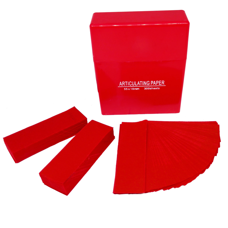 `300 Sheets Dental Bausch Articulating Paper Double Sided Strips Blue/Red Soft