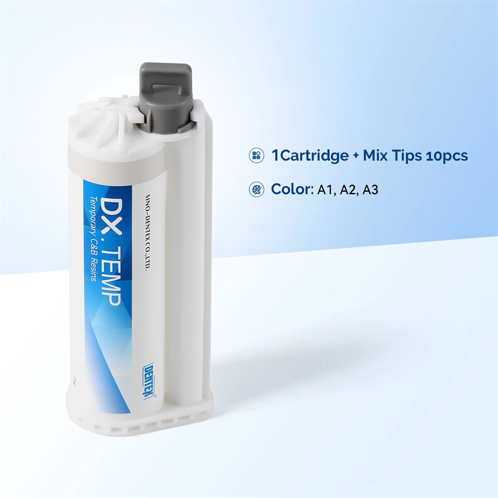 Dentex Dental Self Cure Temporary Crown and Bridge Resins A1/A2/A3 Mix Tips